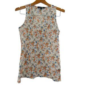 Forever 21 Floral Lace Tank Top M Cottagecore Fairycore Sleeveless Sheer Stretch